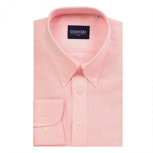 Koszula męska  slim w różowym kolorze kołnierzyk button down OSV2118/OSV2307