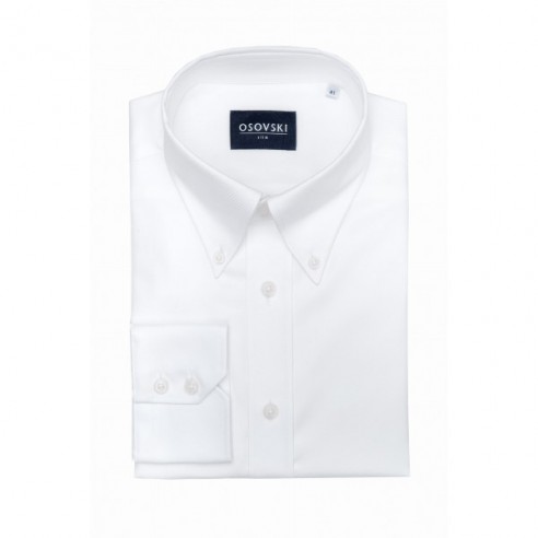 Koszula męska slim biała z kołnierzem button-down OSV2201