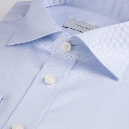 Błękitna koszula SLIM FIT z materiału Twill z...